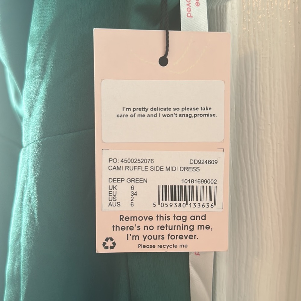 NWT Missguided Cami Ruffle Side Midi Dress - Picture 5 of 6